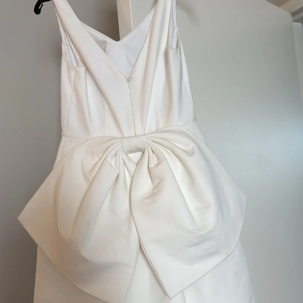Anthropologie Sachin & Babi Archie V-Neck Back-Bow Mini Dress BHLDN - Picture 8 of 10